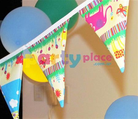 Banderín de tela triángulos Animalitos Oferta