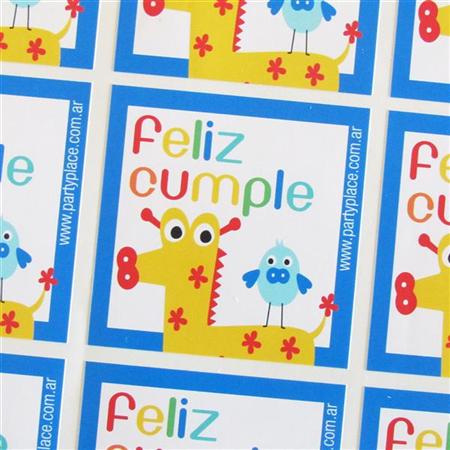 Stickers cuad. Animalitos 16u