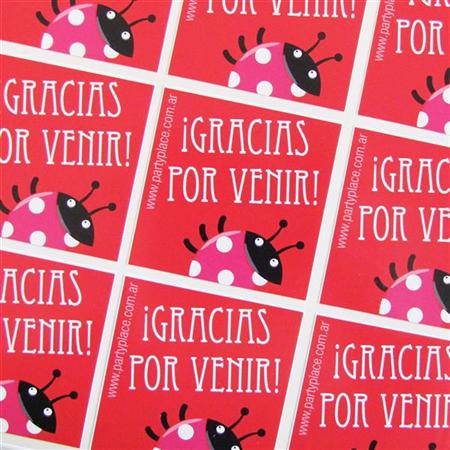 Stickers cuad. Vaquita de san Antonio 12u