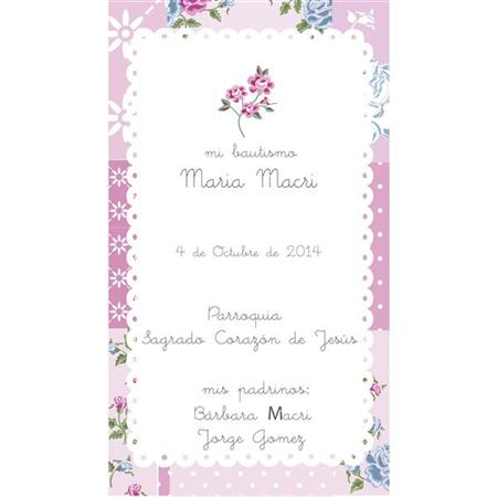 Estampita Bautismo/Comunión Romantic 12u