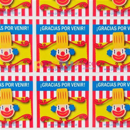 Stickers cuad. Circo 16u