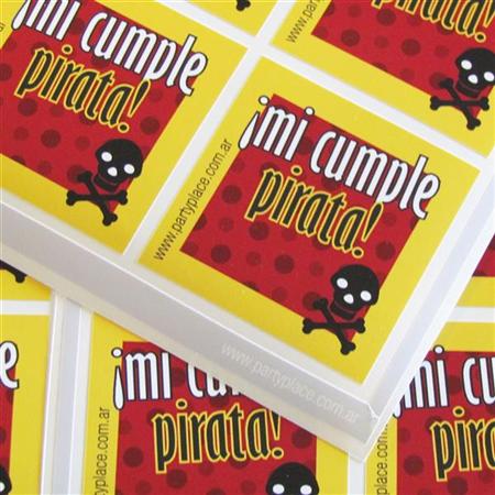 Stickers cuad. Piratas 12u