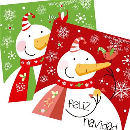 Tarjetitas cuadradas grandes Snow 12u