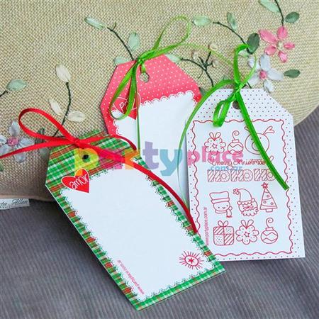 Tarjetas largas con cinta grandes Snow para regalos 16u