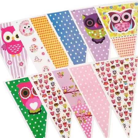 Banderín patchwork Búhos