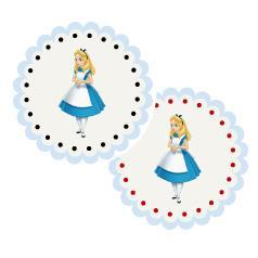 Tarjetitas redondas Alicia 20u