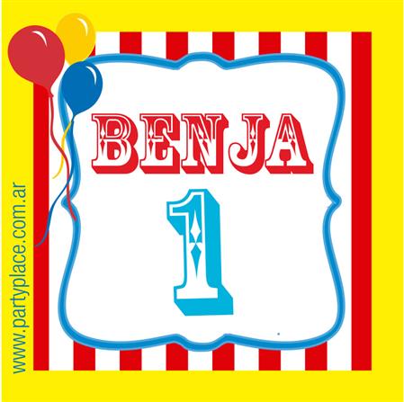 Stickers cuad. Circo Nombre y edad 16u Pers