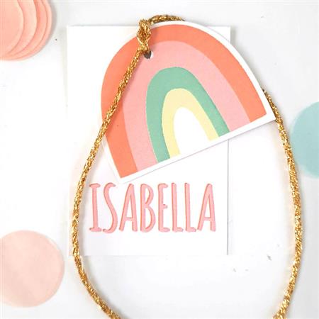 Tarjetitas dobles e hilo Pastel rainbow 16u Pers