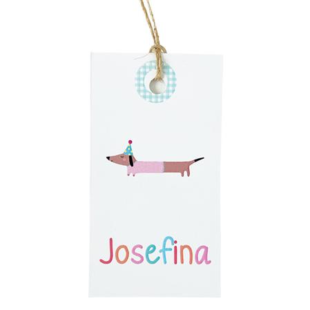 Tarjetas largas con cinta Salchicha 20u Pers