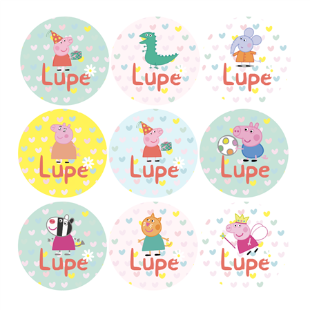 Tarjetitas redondas Peppa Pig 20u Pers