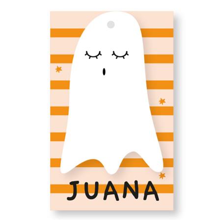 Tarjetitas dobles con cinta Halloween BOO 12u Pers