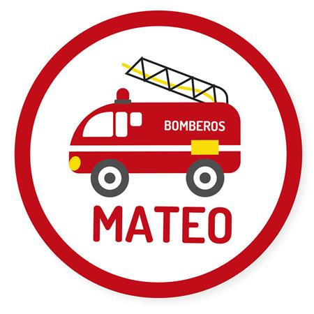 Tarjetitas redondas Bomberos 20u Pers