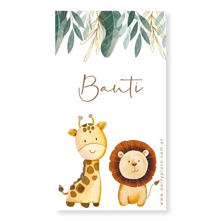 Tarjetas largas con cinta Baby Safari 12u