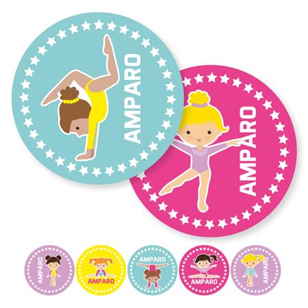 Tarjetitas redondas Gimnasia artistica 20u Pers
