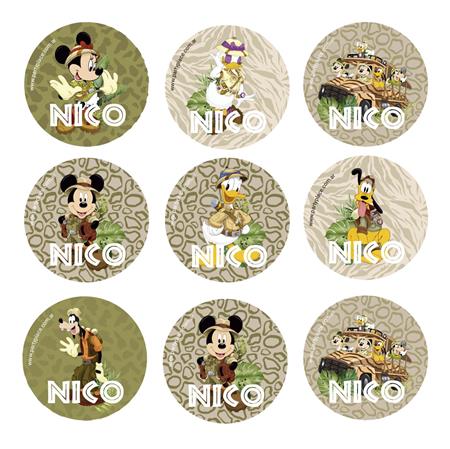 Tarjetitas redondas Mickey Safari 20u Pers