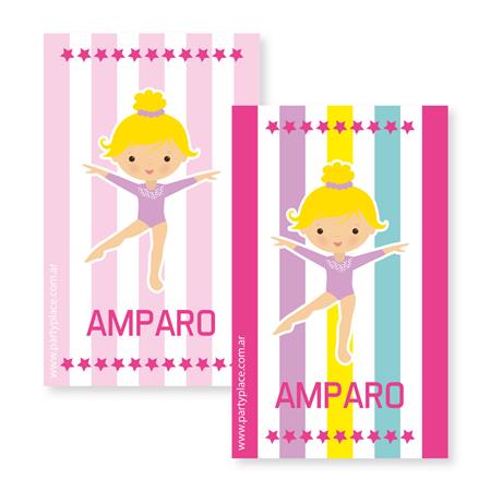 Tarjetas largas con cinta Gimnasia artistica 20u Pers