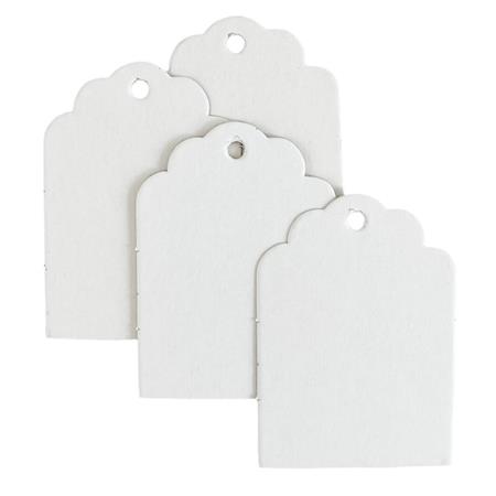 Tarjetitas con forma de etiqueta blancas 20u