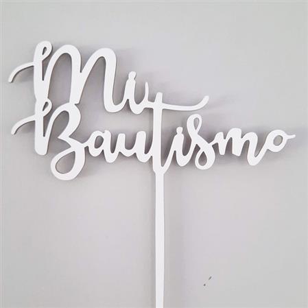 Cake Topper Mi Bautismo Blanco Mod 2