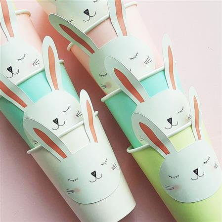 Vaso aplique Conejito pastel 6u
