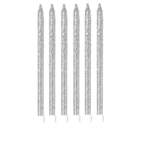 Velas finitas gibre plateadas 6u