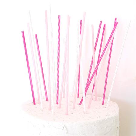 Velas finitas mix rosas y blancas 12u