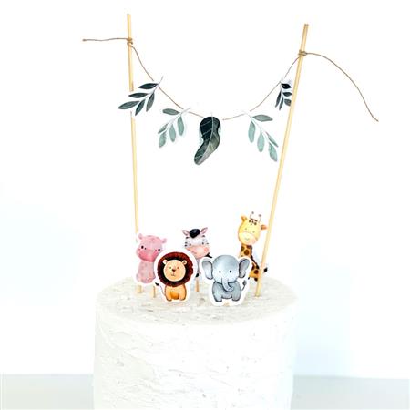 Mini banderín torta Set Baby Safari