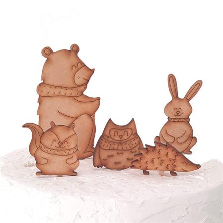 Cake Toppers Bosque madera (5u)