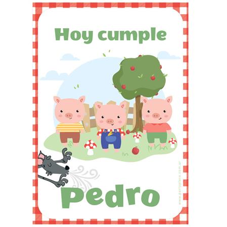 Afiche Pers. Los tres chanchitos Mod1