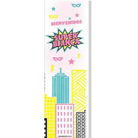 Banner de papel Super chica vertical Pers.