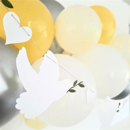 Arco de Globos Deco pared. "Yellow cloud" plateado
