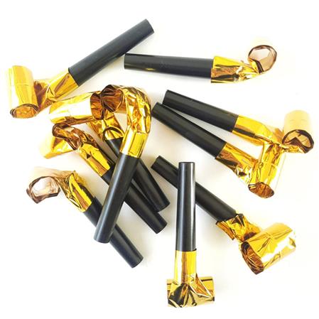 Cornetitas extensibles PLATEADAS (asusta suegras) 10u
