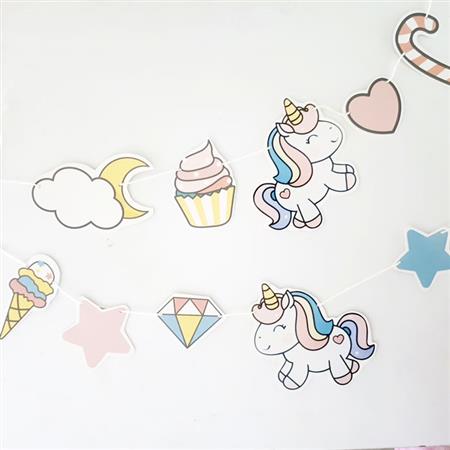 Banderín troquelado Baby Unicorn