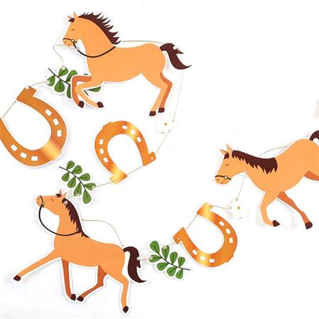 Banderín troquelado Caballos