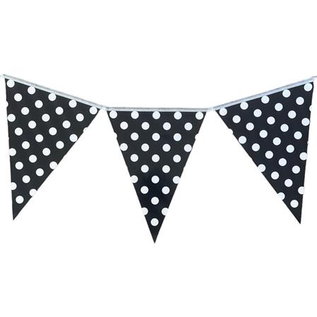 Banderín negro lunares blancos