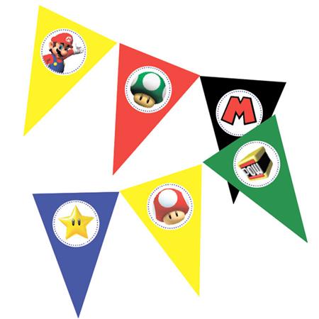 Banderín triangulos Mario Bros