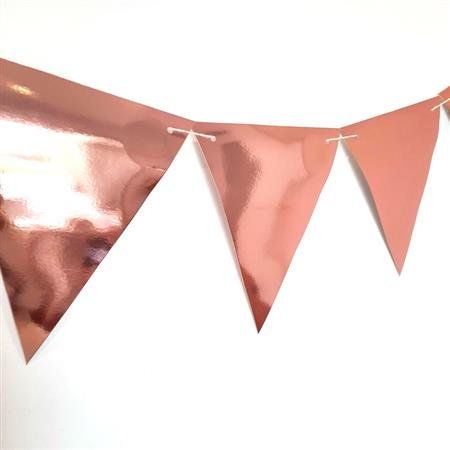 Banderin triangulos met rose gold