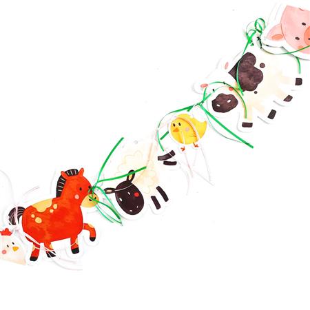 Banderín troquelado animalitos de Granja cute