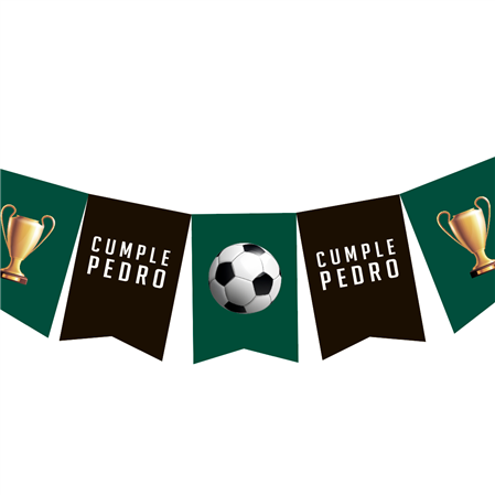 Banderín Futbol Glam rectangulos pers
