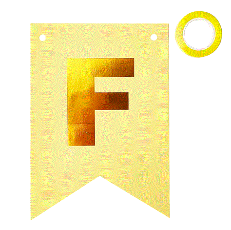 Banderín Feliz Comunion amarillo con dorado