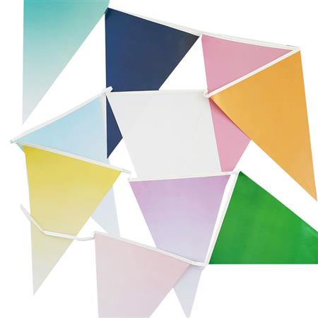Banderin triangulos pastel papel