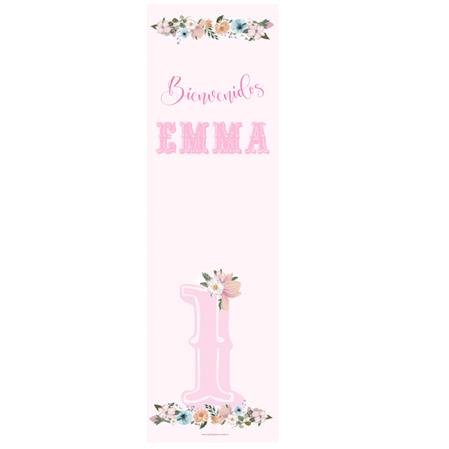 Banner de papel Carousel rosa Pers.
