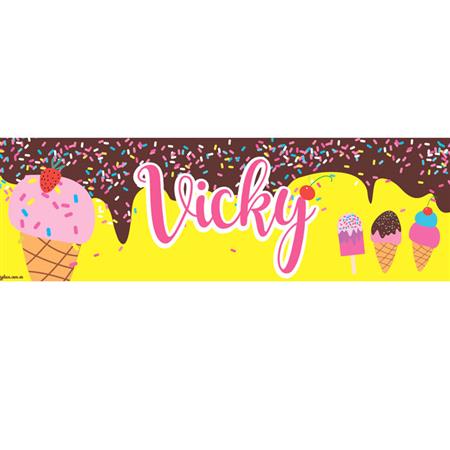 Banner de papel Helados. Pers.