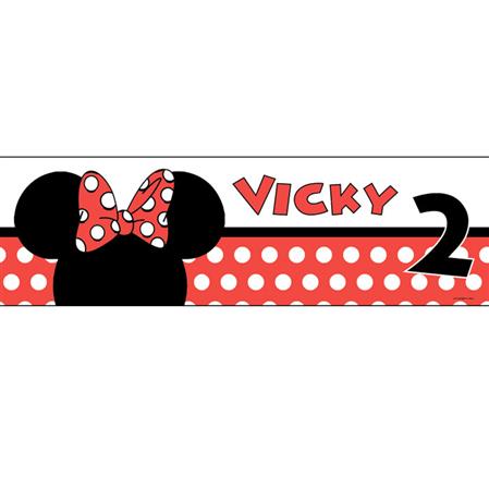 Banner de papel Minnie Mouse roja Pers.
