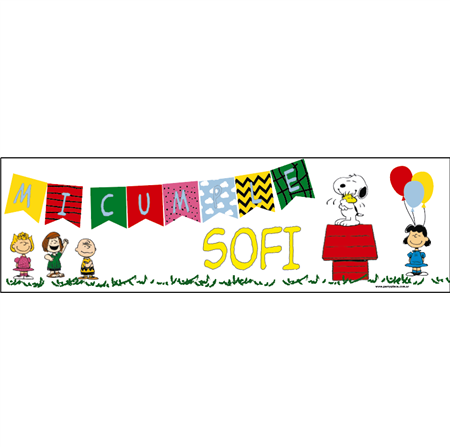 Banner de papel Snoopy. Pers.