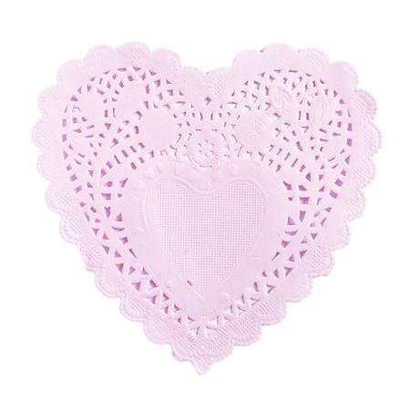 Blondas corazón Rosa 10cm 20u