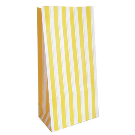 Bolsa con base raya doble. Amarilla 10u