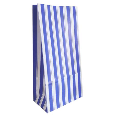 Bolsa con base raya doble. Azul 10u