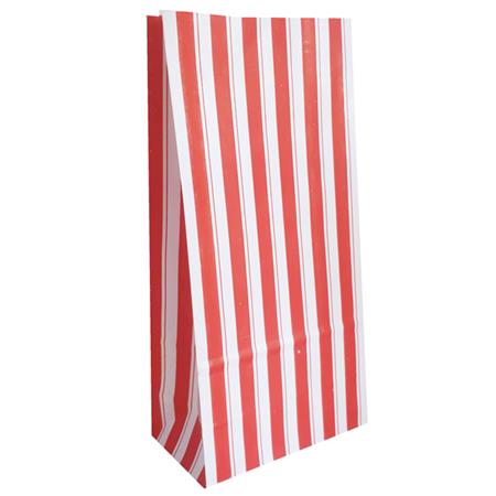 Bolsa con base raya doble. Roja 10u