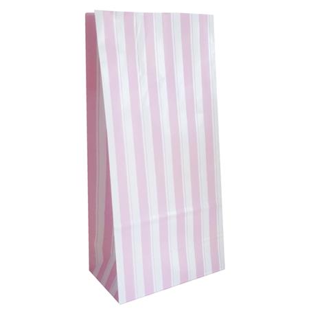 Bolsa con base raya doble. Rosa 10u