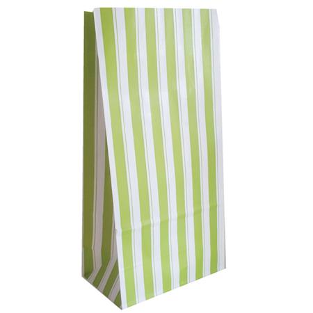 Bolsa con base raya doble. Verde manzana 10u